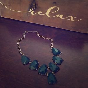 Green and gold statement necklace